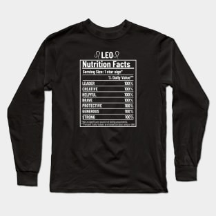 Leo Nutrition Facts Label Long Sleeve T-Shirt